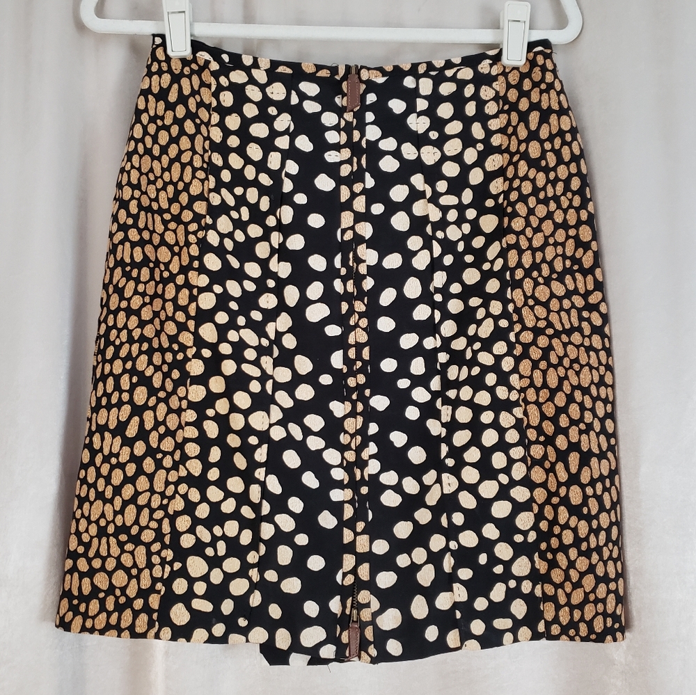NWOT Per Se leopard print double zip mini skirt 6